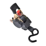 Quick Spanband met ratel en 1 haak 160cm 300kg automatisch oprollend
