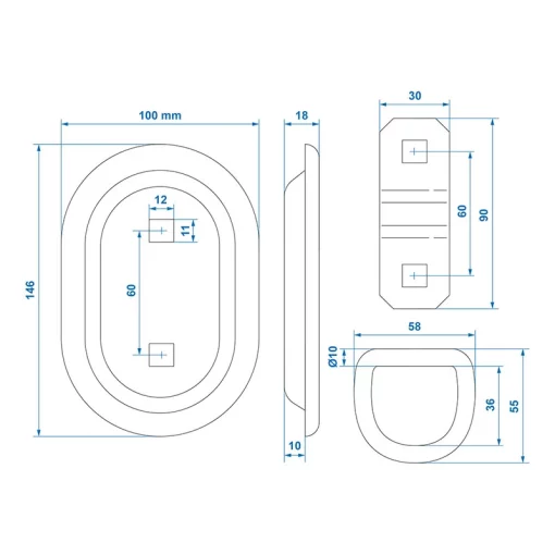 Sjoroog ovaal 145x100mm